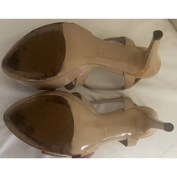MIU MIU Nude Patent Leather Platform Sandals Size: 39.5/ 9.5 Made in Italy - Picture 11 of 13